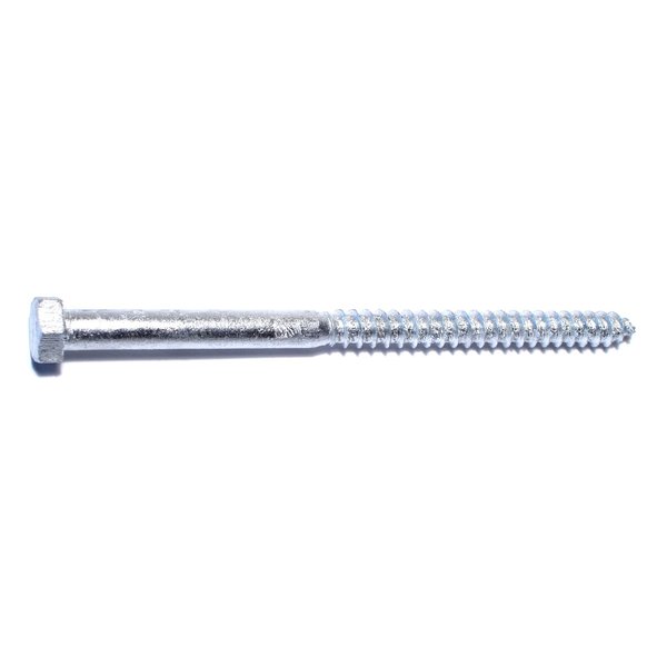 Midwest Fastener Lag Screw, 3/8 in, 6 in, Steel, Hot Dipped Galvanized Hex Hex Drive, 4 PK 35364